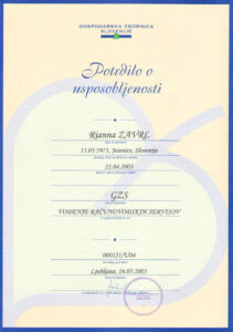 Potrdilo GZS o usposobljenosti
